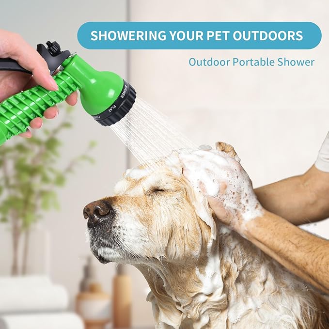 2.1 Gallon Portable Shower for Camping with 7 Spray Modes, Camping Shower for Beach Shower, Car Shower, Hand Press with Removable Hose and Shower Head (Orange)