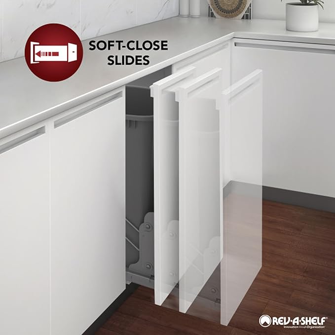 Rev-A-Shelf 6" Pull Out Shelf Organizer for Kitchen and Bathroom Cabinets, Wooden Slide Out Spice or Medicine Rack w/Soft-Close, 448-BBSCWC-6C