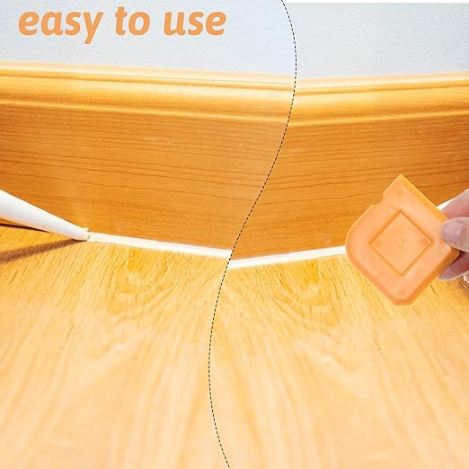 4 PCS Silicone Caulking Tool Set, Sealant Caulk Removal Finishing Grout Sealing Tools for Kitchen Bathroom Floor, Reusable Caulk Smoothing Applicator Kit (Orange)