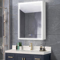 GroGro Lighted Medicine Cabinet with Mirror and Storage,24" W x 30" H LED Bathroom Medicine Cabinet with Mirror,Surface or Recessed Mounting,Defog,Dimming,3-Color Temperature,Right Opening Door