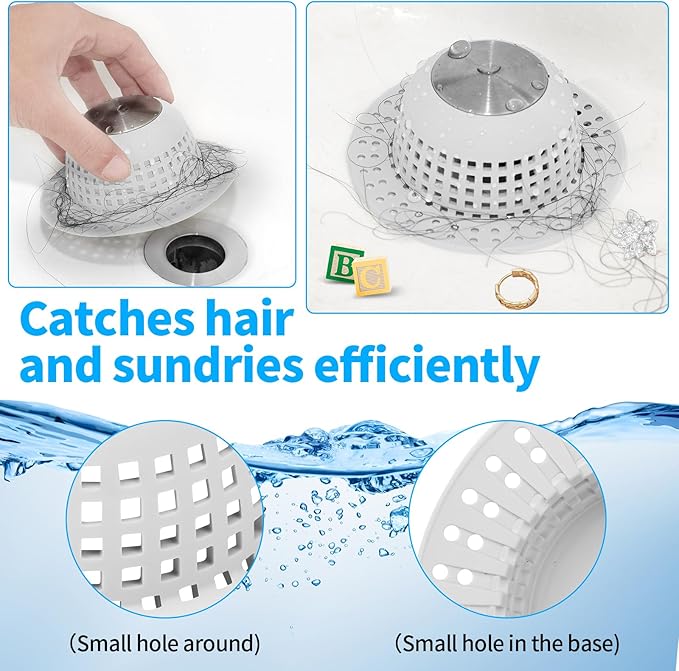 Shower Drain Hair Catcher Bathtub Drain Cover Shower Protector for Pop-Up & Regular Drains