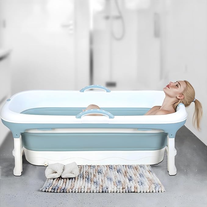 Portable Tub for Adults, Ice Bath Tub, Foldable Bathtub for Adults, Bathtub for Shower, Ice Bath, Sitz Bath, Portable Camping Shower, Freestanding Bathtubs 46 Inch