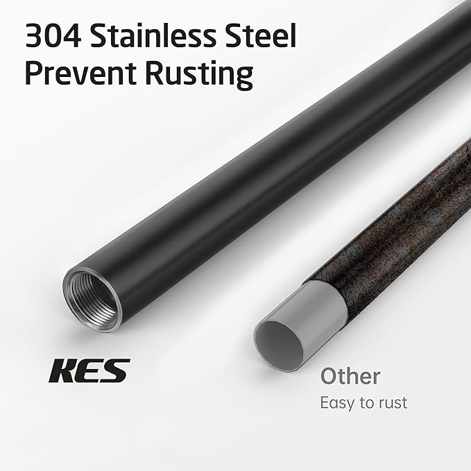 KES Black Toilet Paper Holder Stand Bathroom Freestanding Toilet Tissue Paper Roll Holder, 20" H SUS304 Stainless Steel Rustproof Weighted Base Matte Black, BPH286S1A-BK