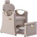 Pedicure Station for Nail Tech, Reclining Pedicure Chair with Massage Foot Bath, No Plumbing Pedicure Station Unit (Grey)
