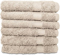 Hencely Premium 6-Pack Washcloths 12x12 Inches Soft Turkish Cotton High Absorbent and Quick Dry Dishtowel for Kitchen and Bath (Wash Cloth 6 Pack, Beige)