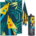 VENTURE 4TH Microfiber Beach Towel: Quick-Dry, Compact, Sand-Free, Absorbent, Sandproof and Lightweight - Perfect for Camping, Beach, and Roadtrips (Navy Cockatoo Design | 35x78 inches)