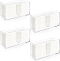 Acrylic Paper Towel Holder Countertop, 5mm Thick Clear C-Fold Z-Fold Trifold Napkin Dispenser, Bathroom & Kitchen Organizer for Multifold Towels (4)