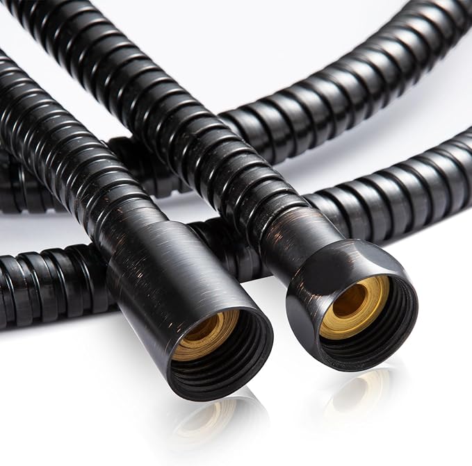 OFFO Shower Hose Oil Rubbed Bronze Kink Free Stainless Steel Shower Hose Attachment Electroplating Handheld Shower Head Hose Flex Hoses Extension with Brass Insert & Nut for Pet Bathing Cleaning 60 in