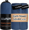 illusion Small Microfiber Gym Towels for Men and Women Active Sports (32" L x 16''W)-Lightweight Quick Dry Gym Towel for Sweat-Workout Towels Ideal for Yoga, Camping, Running, and Outdoor Activities