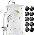 Hibbent cUPC Certified All Metal 10" Rainfall Showerhead Combo, High Pressure Shower Head with 10-Spray Mode Handheld, Innovative 4-way Diverter with Pause Mode, 71'' Shower Hose and Holder, Chrome