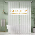 AmazerBath Shower Curtain Liner 2 Pack, 72 x 84 Inches PEVA Plastic Shower Liner with 3 Weighted Stones and 12 Rustproof Metal Grommet, Lightweight Waterproof Shower Curtain - Frosted