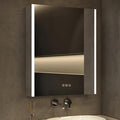 Medicine Cabinet with LED Lights and Mirror, 16 x 24 Inch Surface or Recessed Mounted Bathroom Cabinet with Door, Defogger, Memory Function, 3-Color Mode, Outlet&USB, Dimmer, Storage Shelf