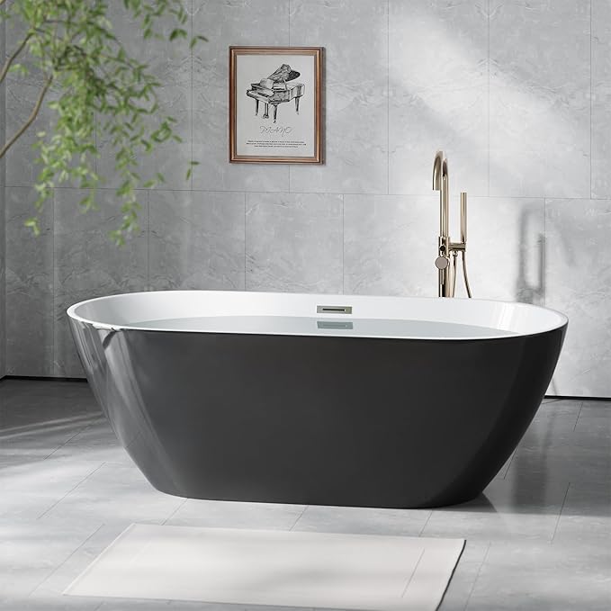 Freestanding Bathtub 67 inch Extra Large Acrylic Soaking Bathtub, Free Standing Bathtub with Integrated Overflow & Extendable Drain, Stand Alone Tub for Elegant Bathroom Design
