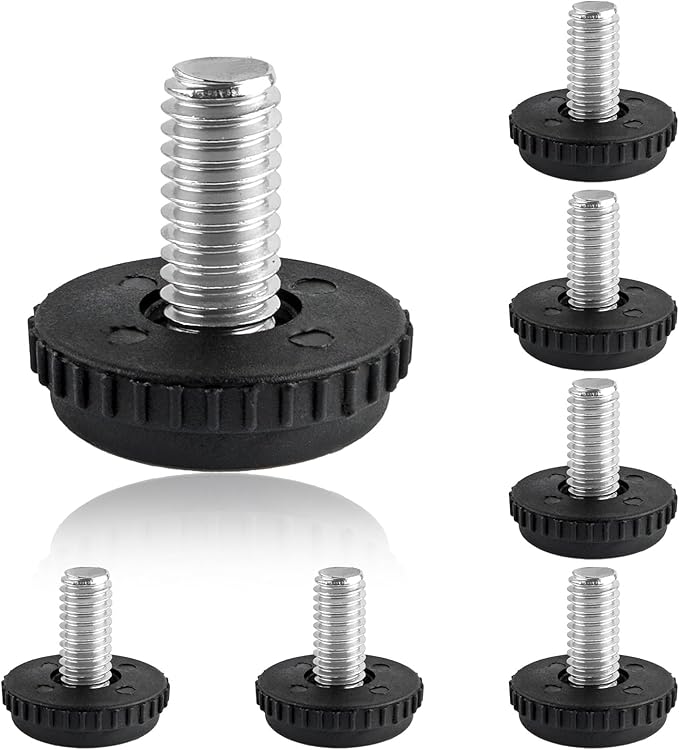 5/16"-18 Thread Levelers, 8 PCS Adjustable Furniture Feet, Screw in Leveling Feet for Table, Cabinets, Chairs, Stool Legs