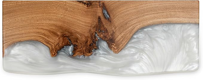 RWA Live Edge Floating Shelf – Unique Wood Floating Shelf for Wall Decor, Living Room, Bedroom, or Bathroom – Stylish Decorative Wall Shelves for Home & Office (Live Edge, Pearl - 12x6)
