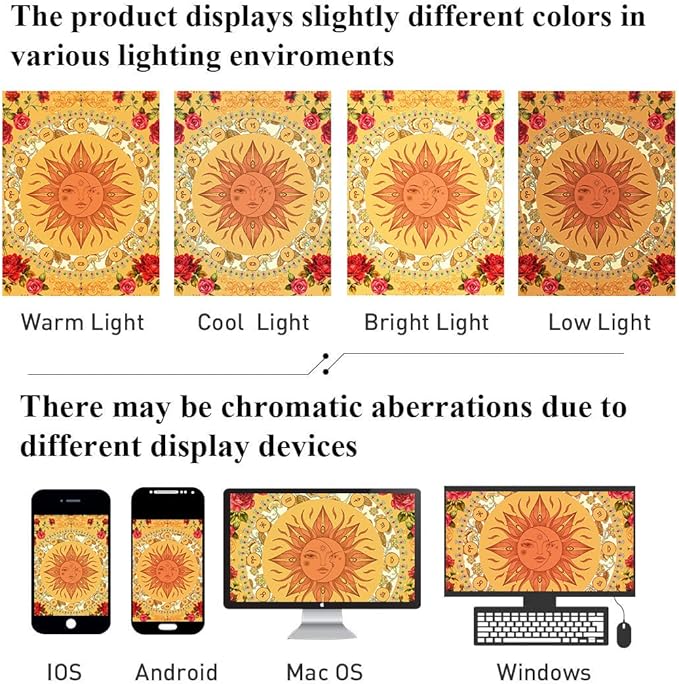 Bohemian Shower Curtain, Boho Floral Print Water Repellent Polyester Fabric for Bathroom Decor, 72×72 Inch Standard Size with 12 Hooks, Also as Room Divider