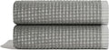 ONSEN Terry Cotton Waffle Hand Towel Set – 2 Pack Luxury Cotton Hand Towels, Quick Dry & Absorbent Bathroom Towels – Soft, Lightweight, Durable Towels for Bathroom Essentials (Grey Fog, 20x30 in)