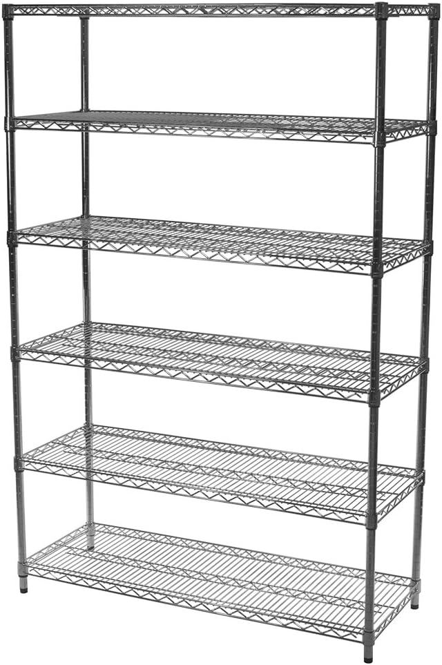 Shelving Inc. 24" d x 30" w x 64" h Chrome Wire Shelving with 6 Tier Shelves, Weight Capacity 800lbs Per Shelf