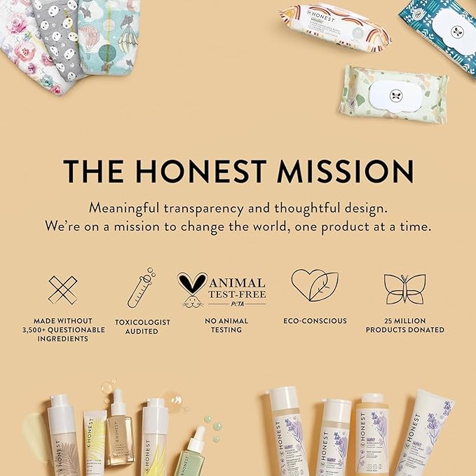 The Honest Company 2-in-1 Cleansing Shampoo and Body Wash for Sensitive Skin Gentle Tear-Free Hypoallergenic Baby with Naturally Derived Ingredients Fragrance-Free 18 fl oz