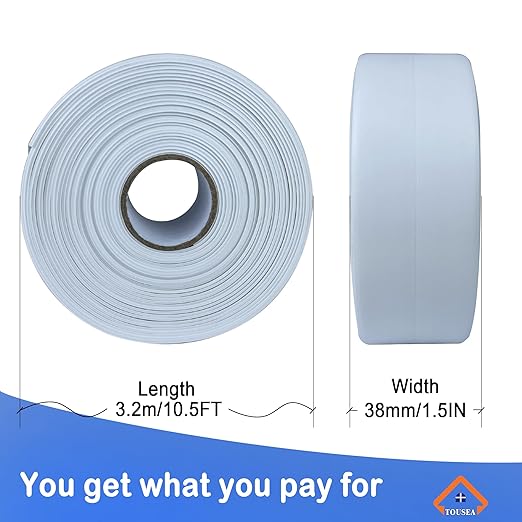 TOUSEA Waterproof Sealing Caulk Tape, Self Adhesive Sealant Strip for Bathroom, Toilet, Kitchen Countertop, Toilet, White