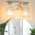 2 Light Bathroom Light Fixtures Modern Brushed Nickel 12 Inch Vanity Lights for Bathroom Lighting Fixtures Over Mirror with Thickened Glass Shade for Cabinet Mirror Bedroom Hallway