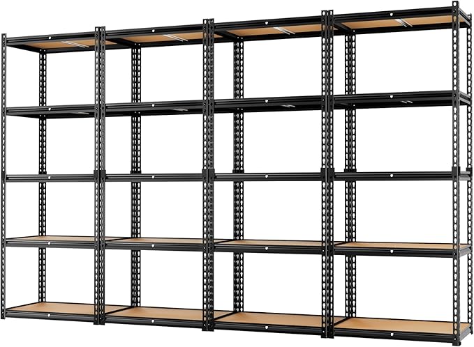 LEVELEVE 5-Tier Heavy Duty Storage Shelving Unit, 2000 lbs Capacity, Adjustable Metal Utility Shelf, 35" L x 16" W x 73" H for Garage, Kitchen, Pantry, Basement, Bathroom, Laundry,4 Pack