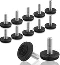 M6 Thread Levelers, 12 PCS Adjustable Furniture Feet, Screw in Leveling Feet for Table, Cabinets, Chairs, Stool Legs