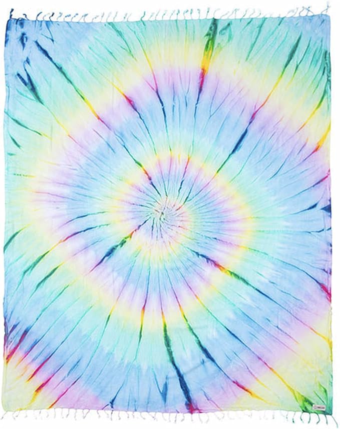 Sand Cloud Extra Large Turkish Beach Towel - Sand Free - 100% Organic Turkish Cotton Yarn - Quick Dry Towel for Beach, Picnic Blanket or Throw - As Seen on Shark Tank - Tie Dye (Wanderlust)