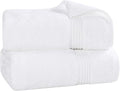 Superior Egyptian Cotton 2-Piece Bath Sheet Towel Set, Oversized Body Towels for Adults and Kids, Large Towel for Bath, Shower, Guest Bathroom, Spa, Gym, Resort, Essentials, Airbnb, White