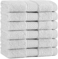 Aston & Arden Egyptian Wash Cloths - Pack of 6 - Oversized Ultra Soft Thick & Absorbent, 100% Ringspun Egyptian Cotton Bathroom Towel for Spa, Hotel, 600 GSM, 13 x 13 in, Light Grey