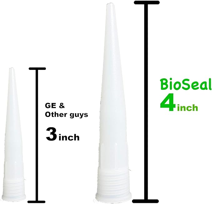 Translucent BioSeal 100% Silicone Sealant Caulk Kitchen and Bath Grade, Waterproof and No Odor No Color Change 10.1 Ounce Cartridge -Translucent 10 Set