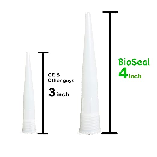 Black BioSeal 100% Silicone Sealant Caulk General Purpose, Waterproof and No Odor 10.1 Ounce Cartridge -Black (1)