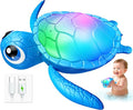 Electric Swimming Turtle Bath Toys - Automatic Swimming with Colorful LED Lights, Rechargeable & Auto Shut-Off, Water Pool Floating Toys for Toddlers Kids Ages 1-3 2-4 4-8