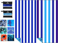 2 Pack Microfiber Lightweight Thin Beach Towel Sand Free Quick Dry Super Absorbent Large Towels for Swimming Pool Yoga Gym Travel Vacation Beach Accessories Essentials Stripes