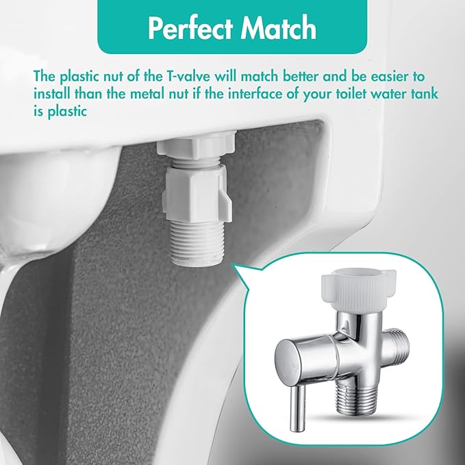 BARROCK Handheld Bidet Sprayer for Toilet, 2 Pack Stainless Steel Metal Made Baby Cloth Diaper Spraying Kit, Bathroom Toilet Bidet Attachment Set for Bathing Pets and Feminine Hygiene, Brushed Nickel
