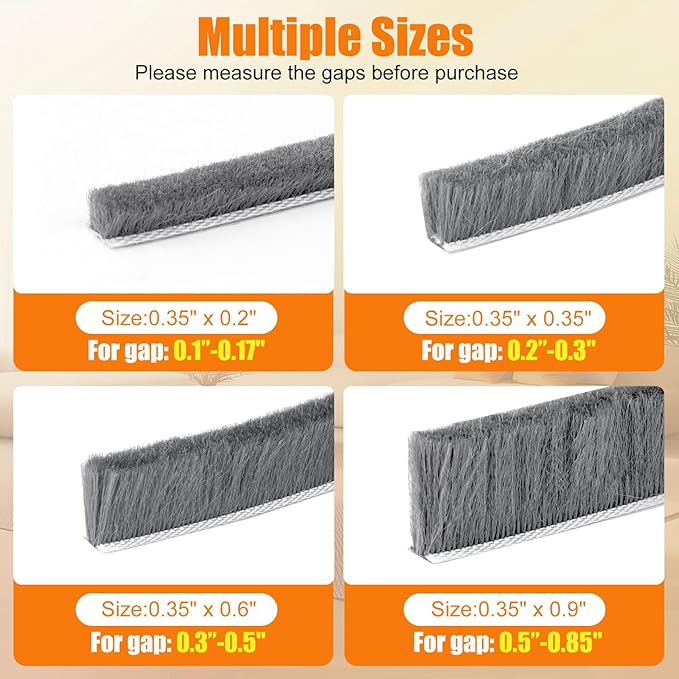 40FT Self-Adhesive Weather Stripping Seal for Door Frames and Sliding Windows, Weatherstripping for Soundproofing, Dustproof, Window Insulation for Winter, 0.35'' Wide x 0.35'' Thick, Black