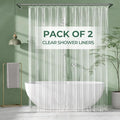 AmazerBath Shower Curtain Liner 2 Pack, 72 x 96 Inches Extra Long PEVA Plastic Shower Liner with 3 Weighted Stones and 12 Rustproof Metal Grommet, Lightweight Waterproof Shower Curtain - Clear