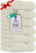 DAN RIVER 6-Pack Premium Hand Towels (16x28 Inches) - 100% Cotton, Ultra Soft, Lightweight, Highly Absorbent Towels for Bathroom, Spa, Gym, Salon, Hotel, and Travel - 550 GSM – Ivory