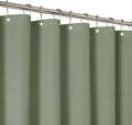 2-in-1 Waterproof Fabric Shower Curtain - No Separate Liner Needed, Hotel-Style Waffle Weave, Effortless Cleaning & Washable Bathroom Shower Curtain Set,72Wx84H,SageGreen