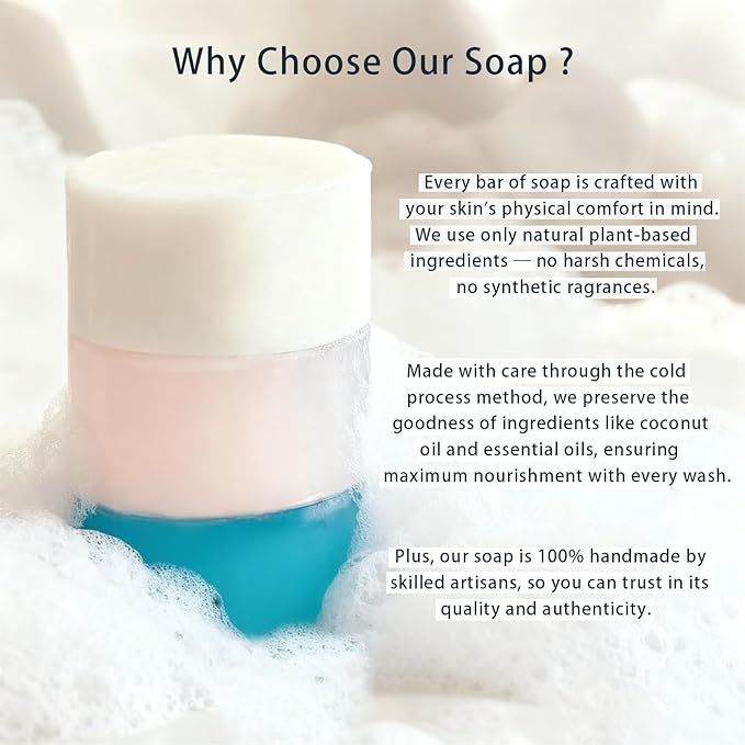 Cleansing Soap Bar for Face & Body & Bath 3Pack 3.3Oz, with Premium Amino Acid Essential Oils, Plant Based Cold Process Cleansing Bar Soap Wash for Women and Men All Skin
