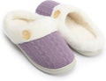 Chantomoo Womens Slipper Warm Comfy Memory Foam House Slippers Knitted Shoes Faux Fur Lined Anti-Skid Rubber Sole Bedroom Cozy Indoor Outdoor Slippers