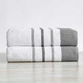 Great Bay Home Decorative Oversized Bath Sheet Set - Luxury Cotton 2 Pack 68x35 Extra Large Towels - Luxurious, Ultra-Soft, Durable Towels for Bathroom Decor (Dark Grey/Light Grey)
