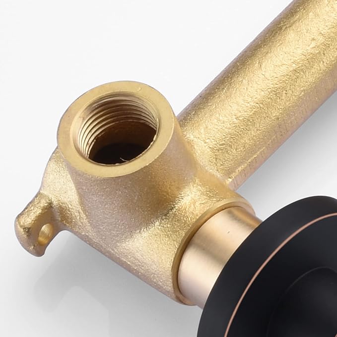 SUMERAIN Wall Mount Tub Filler Oil Rubbed Bronze High Flow Bathtub Faucet Long Spout with Rough in Valve, Two Cross Handles