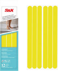S&X Non Slip Bath Stickers,Gritty Textured Slip-Resistant Treads,0.75-Inch by 11-Inch,12 Strips Per Pack (Yellow)