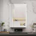 Lighted Bathroom Medicine Cabinet with Mirror，20 x 28 Inch Wall-Mounted Bathroom Wall Cabinet with Storage, LED Lights, Adjustable Shelves,White