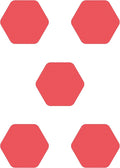 Kahuna Grip Bathtub Bath and Shower 5¼" Hexagon Non-Slip Traction Treads (Red)