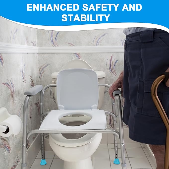 supregear Replacement Feet for Shower Chair Bath Seat, 1-1/8" I.D. Slope Rubber Feet Pad for Shower Stools Transfer Bench Non-Slip Extreme Grip Tub Transfer Benches Suction Cup Feet, 4PK