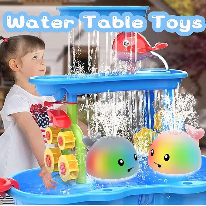 Bath Toys For 1 Year Old Girls, Pool Water Table Infant Baby Toy 6-12-18 Months, Whale Water Spray Toy, 1st Birthday Gifts For Girls,One 1 2 3 Year Old Boys Girls Gifts, Baby Toddler Shower Gifts