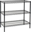 Omega 12" Deep x 48" Wide x 96" High 3 Tier Black Starter Shelving Unit