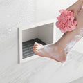 Shower Foot Rest for Shaving Legs, 304 Stainless Steel Footrest Niche with Shaving Holder, Recessed Shower Niche for Shaving Legs, Matte White